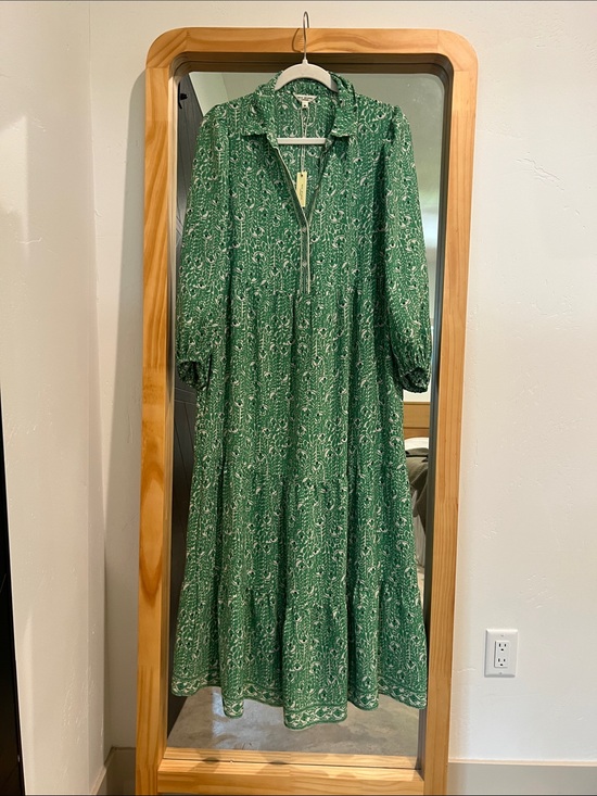 Max Studio Dresses & Skirts - Max Studio Green Printed Tiered Maxi Dress